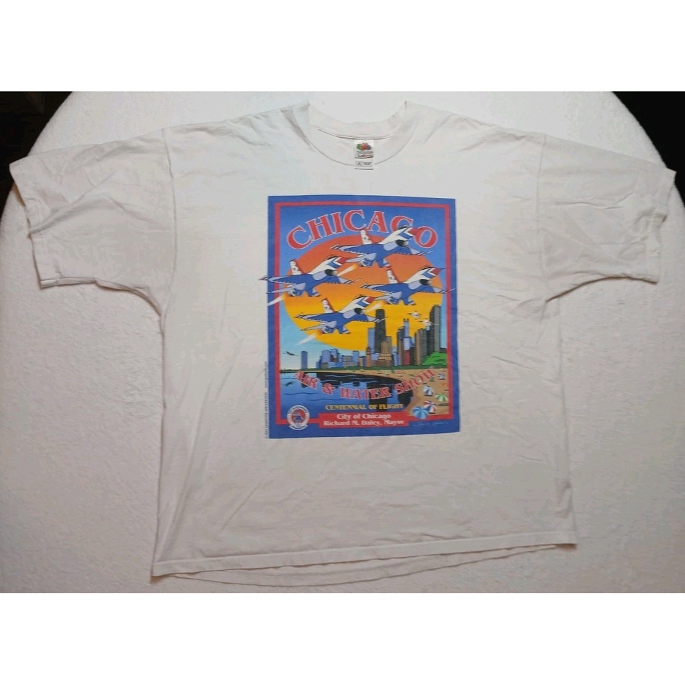 Vintage 2003 Chicago Air & Water Show USA Centennial Of Flight Security T-Shirt